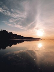 sunset over the river