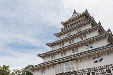 Shimabara castle in Shimabara, Nagasaki, Japan. The castle was originally built in 1624 and Rebuilt in 1964.