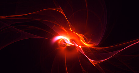 3D rendering abstract multicolor fractal light background