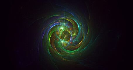 3D rendering abstract multicolor fractal light background