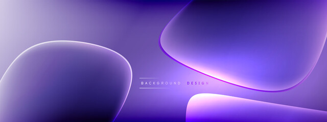 Vector abstract background - liquid bubble shapes on fluid gradient with shadows and light effects. Shiny design template for text