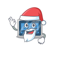 cartoon character of digital timer Santa having cute ok finger