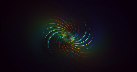 3D rendering abstract multicolor fractal light background