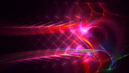 3D rendering abstract multicolor fractal light background