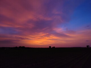 Obraz na płótnie Canvas Beautiful sunset in my farm and beautiful sky