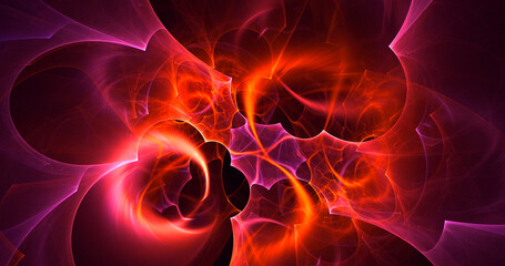 3D rendering abstract multicolor fractal light background