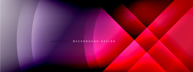 Vector abstract background - circle and cross on fluid gradient with shadows and light effects. Techno or business shiny design templates for text