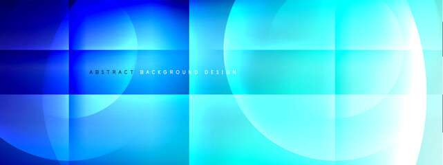 Vector abstract background - circle and cross on fluid gradient with shadows and light effects. Techno or business shiny design templates for text