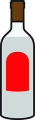 red grey Blank empty label bottle template