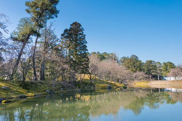 Fototapeta na wymiar Sento Imperial Palace (Sento Gosho) in Kyoto, Japan. It is a large garden, formerly the grounds of a palace for retired emperors.
