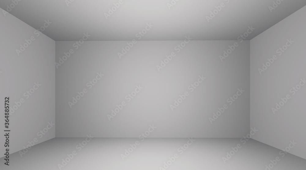 Fototapete room space background. front view of empty room with soft light illumination. 3d interior rendering.