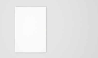 Blank book cover template isolated on white background. 3D rendering.