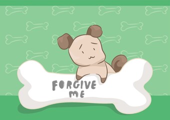 sorry dog with a bone