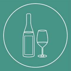 bottle of wine with glass icon