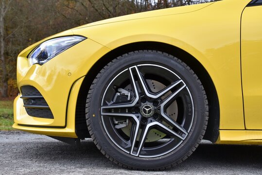 Mercedes-Benz CLA 220. Detail - wheel and brake. 06-11-2019, Middle Bohemia, Czech Republic.