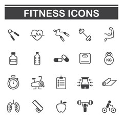 set of fitness icons