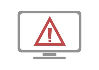 warning sign on monitor