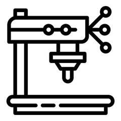 Factory drilling machine icon. Outline factory drilling machine vector icon for web design isolated on white background