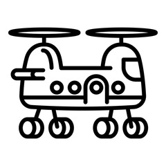 Transport helicopter icon. Outline transport helicopter vector icon for web design isolated on white background