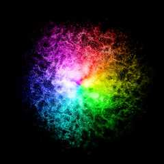 Obraz na płótnie Canvas 暗闇を照らすカラフルな光の粒子