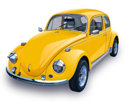 Beetle, The Most Famous Models 3D Illustration Image.