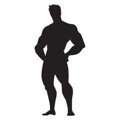 Fototapeta na wymiar silhouette of body builder