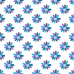Seamless pattern plant flower abstract. Naive hand drawn design. Ornament for home decor, fabric, textile.