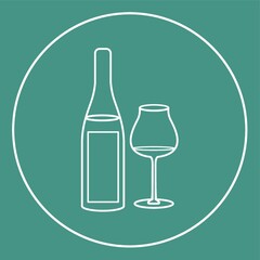 bottle of wine with glass icon