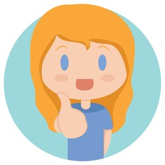 girl showing thumbs up