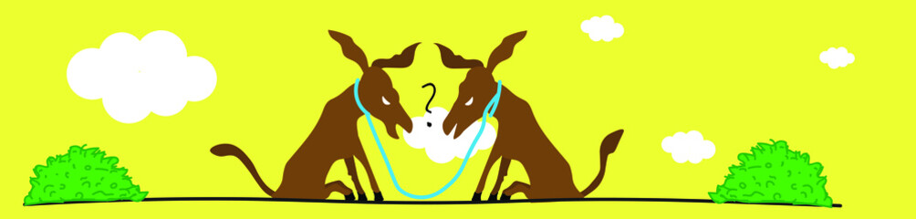 Donkeys consulting to find the way how to become successful by working together team building together