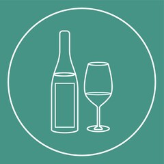 bottle of wine with glass icon