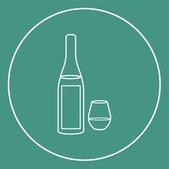 bottle of wine with glass icon