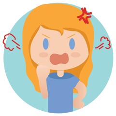 girl with furious expression