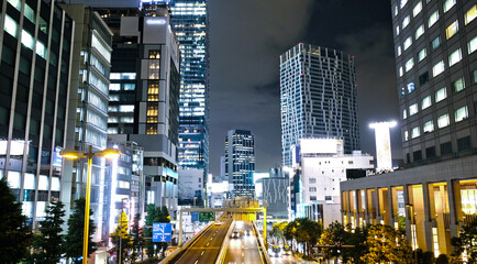 Fototapeta na wymiar 首都高と渋谷高層ビル