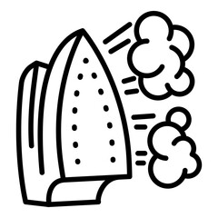 Steam iron icon. Outline steam iron vector icon for web design isolated on white background