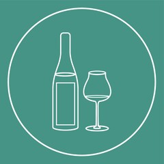 bottle of wine with glass icon