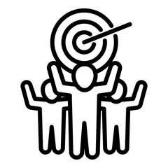 Team target icon. Outline team target vector icon for web design isolated on white background