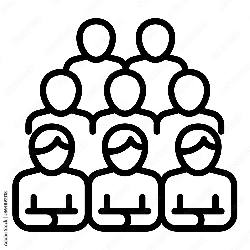Poster management comunity icon. outline management comunity vector icon for web design isolated on white b