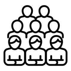 Management comunity icon. Outline management comunity vector icon for web design isolated on white background