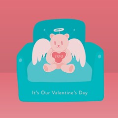 angelic bear on a couch