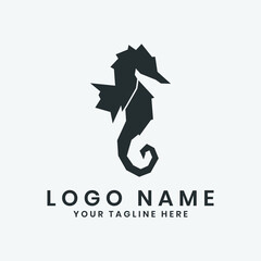 Illustration logo design of seahorses