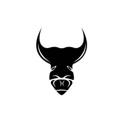 Bull head logo design icon vector illustration
