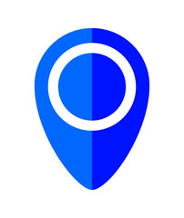 pin point symbol blue for icon isolated on white, modern blue pin circle for location icon marker, simple blue pin symbol for position map, pin place flat icon blue for navigation search