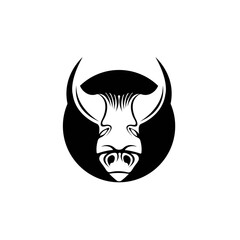 Bull head logo design icon vector illustration
