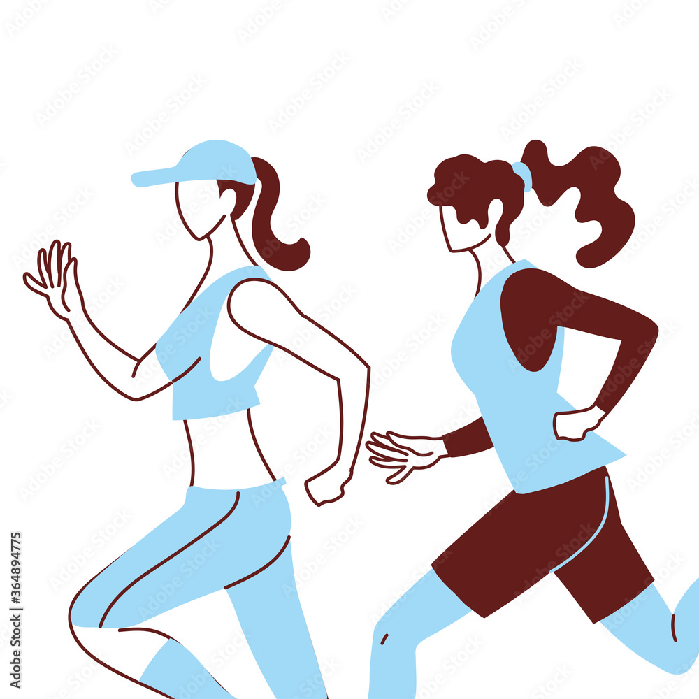 Poster women in sportswear for running