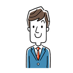 Vector illustration material: smiling young businessman