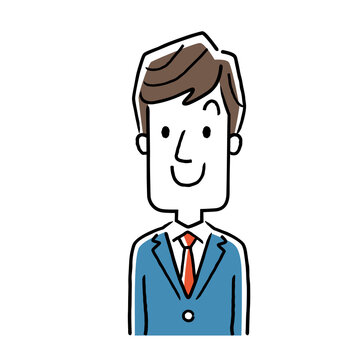 Vector illustration material: smiling young businessman