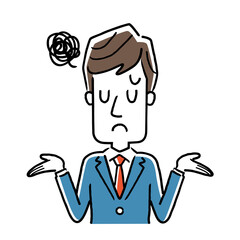 Vector illustration material: disappointed, perplexed businessman