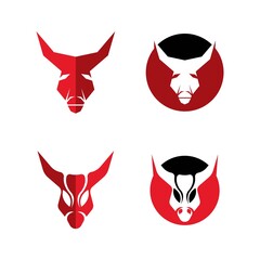 Bull head logo design icon vector illustration
