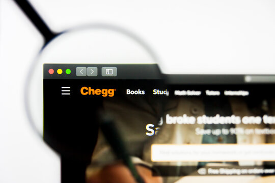 Richmond, Virginia, USA - 27 July 2019: Illustrative Editorial of Chegg Inc website homepage. Chegg Inc logo visible on display screen.